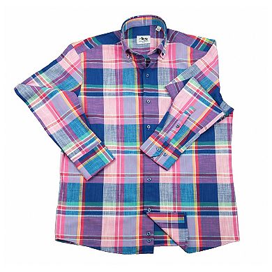 Wear Sierra Button Down Cotton Top Shelf Long Sleeve Shirt with Plaid Pattern