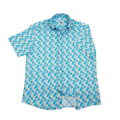 Wear Sierra Button Down Top Shelf Cotton Short Sleeve Shirts in Tropical Print
