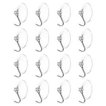 16 pc Suction Cup Hooks 1.18" Powerful Vacuum Suction Shower Hooks Load 6.6 lbs Bathroom Hook