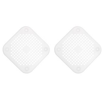 2 pc Shower Drain Hair Catcher Square Drain Cover Silicone Strainer Hair Stopper for Shower Kitchen