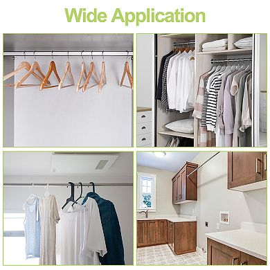 10PCS Stainless Steel Closet Rod Flange Holder, Wall Mount Pole Socket Flange Rod Holder with Screws