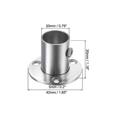 10PCS Stainless Steel Closet Rod Flange Holder, Wall Mount Pole Socket Flange Rod Holder with Screws