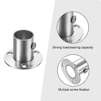 10PCS Stainless Steel Closet Rod Flange Holder, Wall Mount Pole Socket Flange Rod Holder with Screws