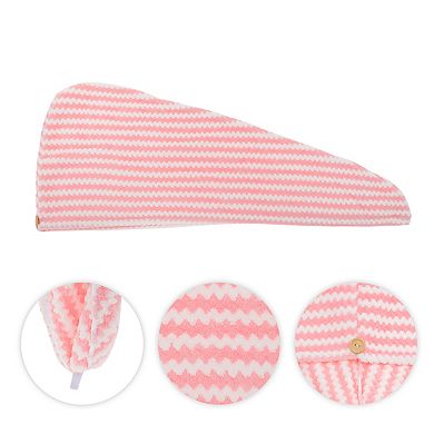 Water-absorbent Wave Pattern Hair Towel 1 Pc