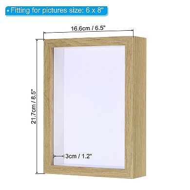 6"x8" Shadow Box Frame, Wooden Dried Flower Floating Photo Frame Display Case