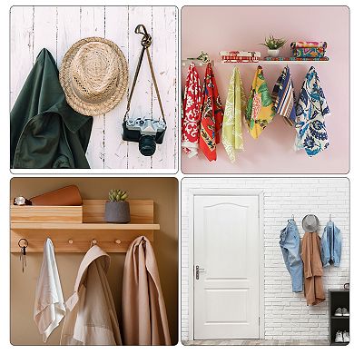 Wall Hooks, 8Pcs - Zinc Alloy Double Prong Retro Hook, Mini Small Hooks for Hanging Clothes