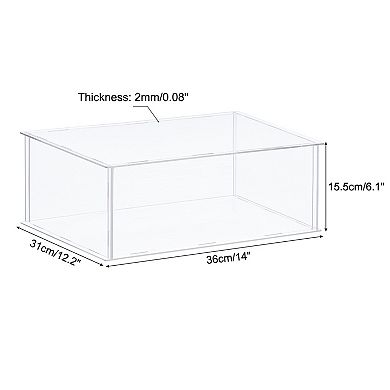 Acrylic Display Case Plastic Box Clear Assemble Dustproof Showcase 14x12.2x6.1 Inch for Collectibles