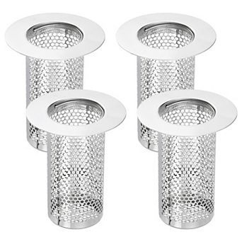4 Pack Shower Drain Strainer, 3.2"x2.6" Stainless Steel Floor Drain Strainer Deep Sink Hair Catcher