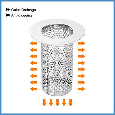 4 Pack Shower Drain Strainer, 3.2"x2.6" Stainless Steel Floor Drain Strainer Deep Sink Hair Catcher