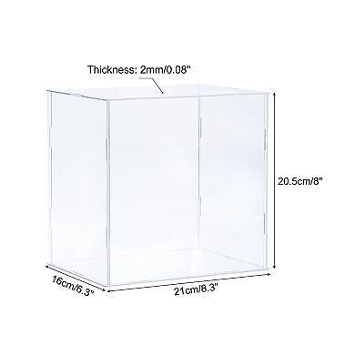 Acrylic Display Case Plastic Box Cube Storage Box Assemble Showcase 21x16x20.5cm