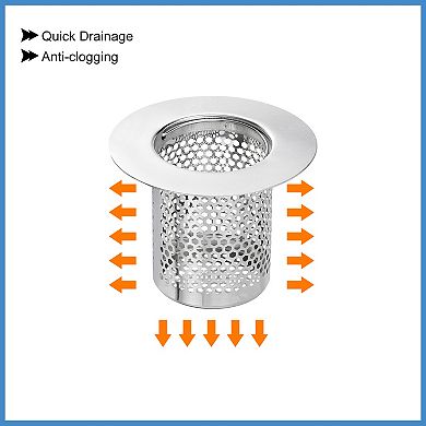 4 Pack Shower Drain Strainer, 2"x2.6" Stainless Steel Floor Drain Strainer Deep Sink Hair Catcher