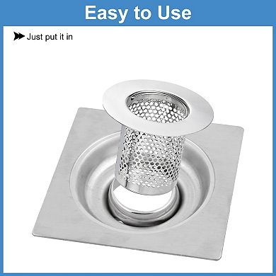 4 Pack Shower Drain Strainer, 2"x2.6" Stainless Steel Floor Drain Strainer Deep Sink Hair Catcher
