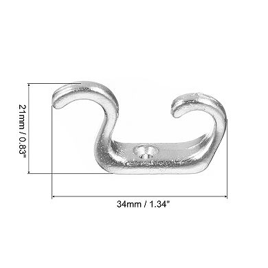 Wall Hooks, 6Pcs - Zinc Alloy Double Prong Retro Hook, Mini Small Hooks for Hanging Clothes