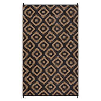 Garvee Outdoor Modern Geometric Plastic Area Rug for Camping Picnic