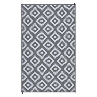 Garvee Outdoor Modern Geometric Plastic Area Rug for Camping Picnic