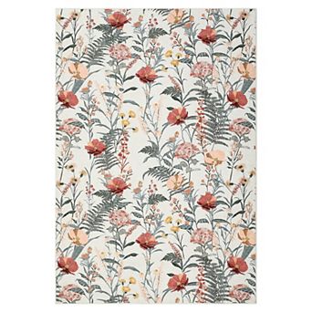 Garvee Modern Flower Area Rug Non Slip Stain Resistant Carpet for Living Room Bedroom