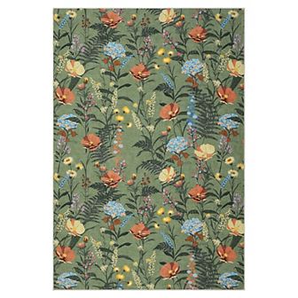 Garvee Modern Flower Area Rug Non Slip Stain Resistant Carpet for Living Room Bedroom