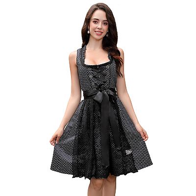 german formal dress Bavarian Elegance in Brown: Traditional Long Brown German Dirndl Dress –  Dirndl Trachten Haus main image 1