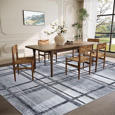 Garvee Machine Washable Indoor Non Slip Stain Resistant Area Rug for Living Room Bedroom
