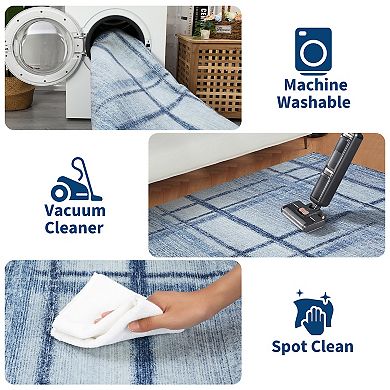 Garvee Machine Washable Indoor Non Slip Stain Resistant Area Rug for Living Room Bedroom