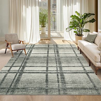 Garvee Machine Washable Indoor Non Slip Stain Resistant Area Rug for Living Room Bedroom