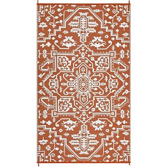 Garvee Vintage Outdoor Area Rug Reversible&Foldable Carpet for Patio Garden