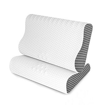 SERWALL Set of 2 Cooling Memory Foam Ergonomic Cervical Contour Pillows
