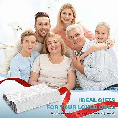 SERWALL Set of 2 Cooling Memory Foam Ergonomic Cervical Contour Pillows