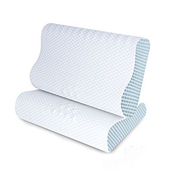 CLICKBIN Set of 2 Cooling Memory Foam Ergonomic Cervical Contour Pillows