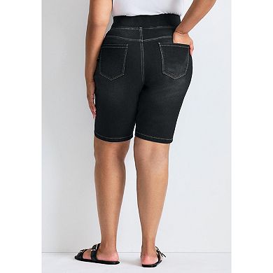 Avenue Women's Plus Size Butter Denim Pull On Short