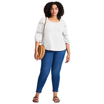 Avenue Women's Plus Size Eyelet Trim Tee