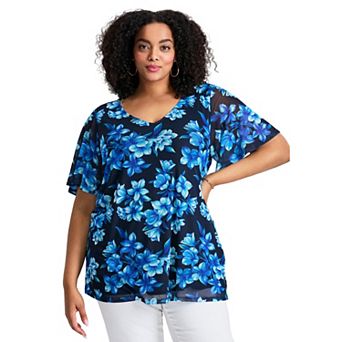 Avenue Women's Plus Size Mesh Swing Tunic