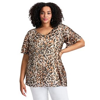 Avenue Women's Plus Size Mesh Swing Tunic