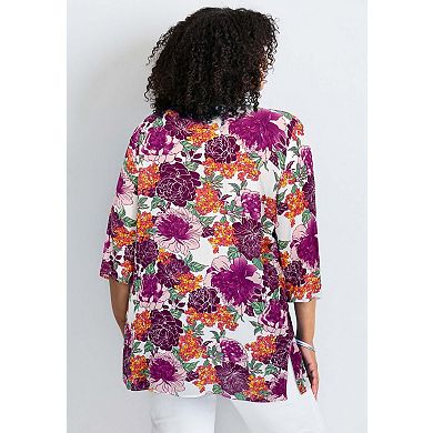 Avenue Women's Plus Size Beaded Embellishment Tunic