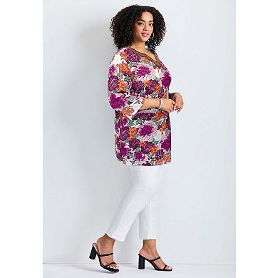 Avenue Women's Plus Size Beaded Embellishment Tunic