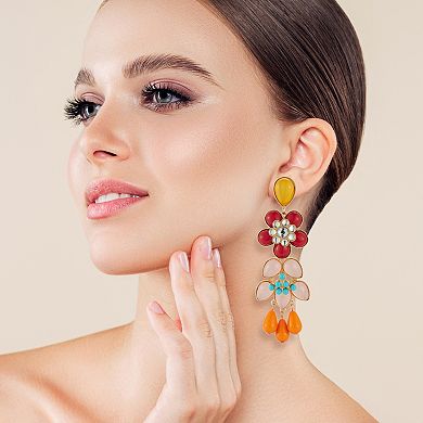 WINX Gold Tone Flower Drop Earrings