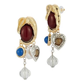 WINX Gold Tone Elephant Post Drop Earrings