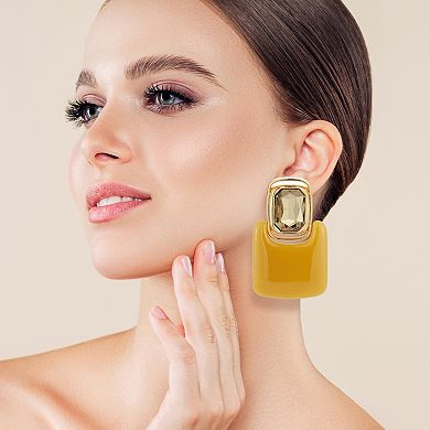 WINX Gold Tone Crystal Gems Statement Earrings