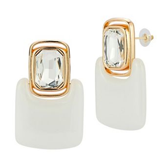 WINX Gold Tone Crystal Gems Statement Earrings