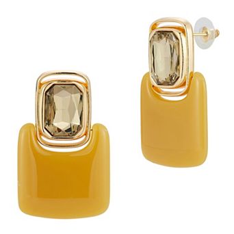 WINX Gold Tone Crystal Gems Statement Earrings