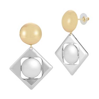 WINX Two Tone Geometric Drop Earrings