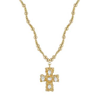 WINX Gold Tone Cross Pendant Necklace