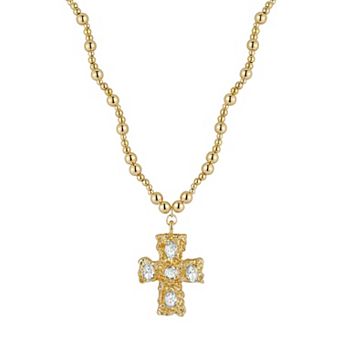 WINX Gold Tone Cross Pendant Necklace