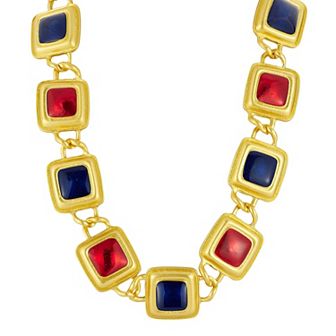 WINX Gold Plated Vintage Square Charm Necklace