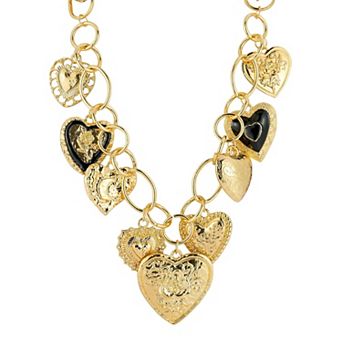 WINX Gold Tone Heart Charms Necklace