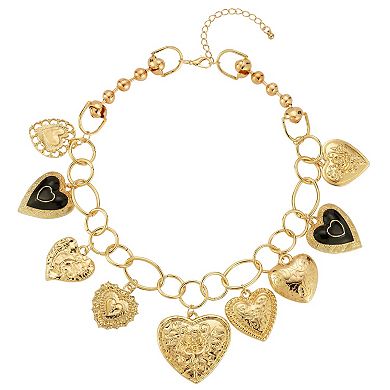 WINX Gold Tone Heart Charms Necklace