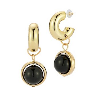 WINX Gold Tone Hoop Drop Earrings