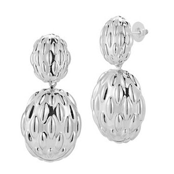 WINX Double Puff Teardrop Post Drop Earrings