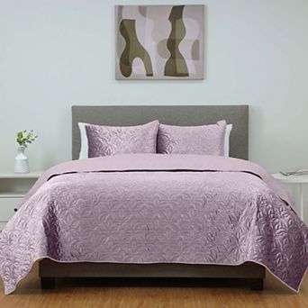 Lemon Tree Mauve Quilt Set
