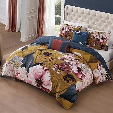 Bebejan Golden Bounty 100 % Cotton Sateen 5 Piece Reversible Comforter Set